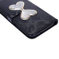 Galaxy S7 Edge Wallet Case, PHEZEN Bling Liquid Glitter Love Heart Floating 3D Hourglass Luxury Pu Leather Magnet... N35