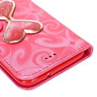 Galaxy S7 Edge Wallet Case, PHEZEN Bling Liquid Glitter Love Heart Floating 3D Hourglass Luxury Pu Leather Magnet... N41