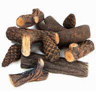 Barton Fireplace Decoration 10 Piece of Petite Ceramic Wood Fireplace Log