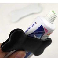 2-piece Bone Shape Toothpaste Dispenser Squeezer Bathroom-Black+white N6