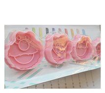 Anyana 4pcs set Sesame Street Plastic Plunger And Cookie Cutter Cake Mould Tool Kitchen Tool Sugar Paste Baking...
