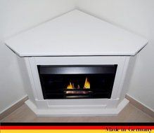 Gel + Ethanol Fire-Places Ethanol Corner Fireplace Model Moskau White N7