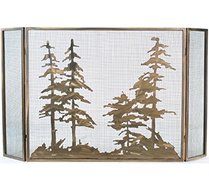 Meyda Tiffany 107632 Tall Pines Folding Fireplace Screen, 60" W x 34" H