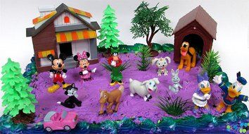 15 Piece MICKEY MOUSE CLUBHOUSE Birthday Cake Topper Set Featuring Mickey and Friends Characters and Decorative...