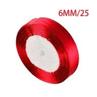25 yards/roll 6mm Single Face Satin Ribbon Decor Gift Packing Christmas Ribbons-Dark Green N3