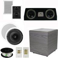 Theater Solutions 5.1 Home Theater 4 Speaker Set with Center, 12" Powered Sub and More TS5W6CC51SET6