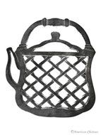 Heavy Cast Iron Teapot Tea Pot Shaped Country Kitchen Trivet Hot Plate with Legs