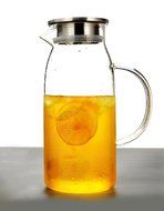Artcome 1.8 Liter Hand Made Glass Pitcher Iced Tea Pitcher with Stainless Steel Strainer Lid