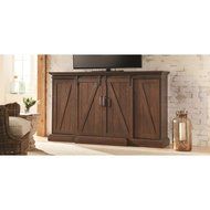 Brand New &amp; Portable Indoor Brown Electric Fireplace Media Console Heater with TV Stand &ndash; Can Hold up to 80 in... N8