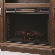 Brand New &amp; Portable Indoor Brown Electric Fireplace Media Console Heater with TV Stand &ndash; Can Hold up to 80 in... N9