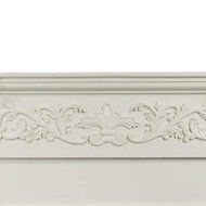 Michael 44 in. Freestanding Carved Indoor Portable Ivory White Electric Fireplace N4