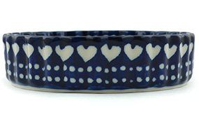 Polish Pottery Fluted Pie Dish 6-inch Heart To Heart