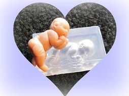 Mold for Little Baby "Lulu" Soft Silicone Mold Handmade Supply 1.5" N2