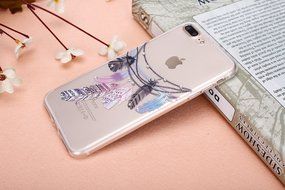 iPhone 7 Plus Case, PHEZEN Clear Soft TPU Protective Case Back Cover with Beautiful Cherry Blossom Flower Series... N76