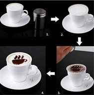 Coffee Latte Art Stencils DIY Decorating Cake Cappuccino FoamTool 15 PCS (S, White) N2
