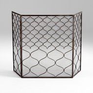 MutterMui Retro Blackwell Fireplace Fire Screen Bronze Finish Mesh Back 50 inches W