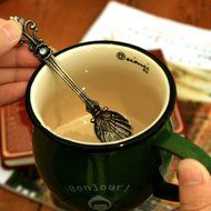 Spritech(TM) Fashion European American Style Vintage Golden Dovetail Shape Coffee Spoon Teaspoon Ice-cream Spoon... N3