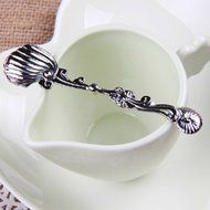 Spritech(TM) Fashion European American Style Vintage Golden Dovetail Shape Coffee Spoon Teaspoon Ice-cream Spoon... N4