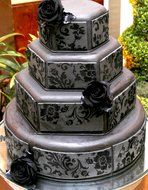 Designer Stencils C345 Chic Rose Border Cake Stencil, Beige/Semi-Transparent