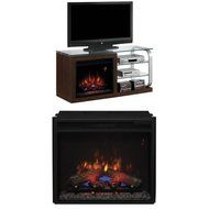 Complete Set Luxe Media Mantel in Black Metal with 23" Spectrafire Plus Insert with Safer Plug
