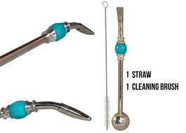Easy Clean Yerba Mate Bombilla for Gourd Drinking Straw with Cleaning Brush and Removable Filter Head N5