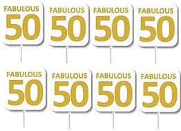 12pack Fabulous 50 (50th) Birthday Cupcake Decoration Picks
