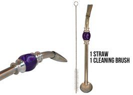Easy Clean Yerba Mate Bombilla for Gourd Drinking Straw with Cleaning Brush and Removable Filter Head N7