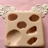 Shells 3D, Sea, Seascape, seashells Silicone Mold By Oh! Sweet Art FDA Approved for Food