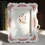 Spritech(TM) Everyday Life Wedding Photo Resin Picture Frame With Elegant Flower N12