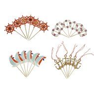 Bilipala 24Pcs Nautical Theme Cupcake Toppers Food Fruit Picks for Decoration