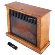 Della 1500W Deluxe Infrared Quartz Fireplace Heater Flame Wood Log Caster with Remote Control N7