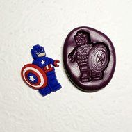 Silicone Molds Cute Avengers Superhero Silicone Molds (30mm) Cupcake Topper N6