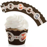 Woodland Creatures - Baby Shower or Birthday Party Cupcake Wrappers - Set of 12