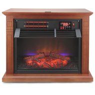 Della 1500W Deluxe Infrared Quartz Fireplace Heater Flame Wood Log Caster with Remote Control N9