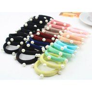 Yaheeda 20pcs Girl's Hair Bands Rubber Band Pearl Decorated Hair Rope Headwear Hair Circle Hair Tie N6