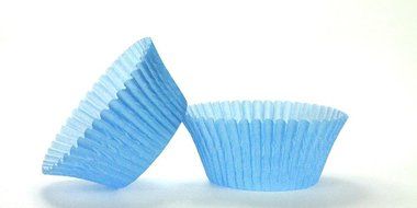 50pc Solid Light Blue Color Standard Size Cupcake Baking Cups Liners Wrappers