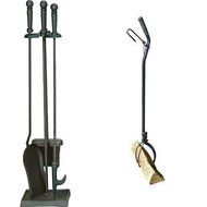 BLUE RHINO 25" Uniflame T40140BK 4-Piece Fireset, Black Bundle with Landmann 1537 36-Inch Log Grabber, Black