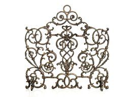 Fireplace Screen Cast Iron-Vineyard with Arch (Antique Gold)