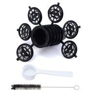 KINGSO 4pcs Reusable Coffee Capsules Cups Espresso Pods Filters For Nespresso Machines with 1pc Plastic Spoon N4