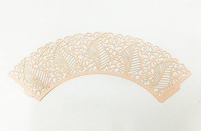 HUAL Cupcake Wrappers 50 Filigree Artistic Bake Cake Paper Cups Large leaves Lace Laser Cut Liner Baking Cup Muffin...