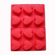 6 Holes Heart Shaped Silicone Mold For Chocolate, Cake, Jelly, Pudding, Handmade Soap, Set of 2