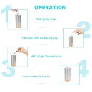 BEW Aroma Diffuser and Purifier with Car Charger and USB Cable for Car Office Home (Cylinder,40ML, Silver) N8