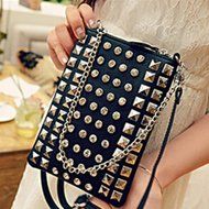 Spritech(TM) Special Pyramid Studs Design Mini Cellphone Pouch Luxury PU Leather Crossbody Single Shoulder Bag... N4