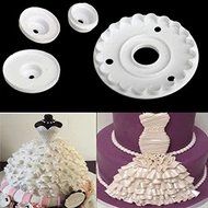 Anyana 4pcs set Skirt Decorative Floral Border Plastic Cookie Cutter Cake Mould Tool Kitchen Tool Sugar Paste...