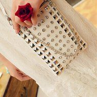 Spritech(TM) Special Pyramid Studs Design Mini Cellphone Pouch Luxury PU Leather Crossbody Single Shoulder Bag... N6