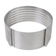 Sher Adjustable Size Mousse Ring Stainless Steel Cake Mold Layer Slicer Kit Round Circle Cutter Retractable Cake...