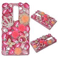Spritech(TM) Bling Clear Phone Case For LG spirit h440 C70/LG Escape 2/LG Logos/LG Spirit 4G LTE,3D Handmade Rose... N10