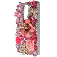 Spritech(TM) Bling Clear Phone Case For LG spirit h440 C70/LG Escape 2/LG Logos/LG Spirit 4G LTE,3D Handmade Rose... N11