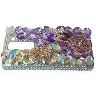Spritech(TM) Bling Clear Phone Case For LG spirit h440 C70/LG Escape 2/LG Logos/LG Spirit 4G LTE,3D Handmade Rose... N16