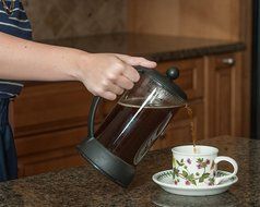 FP Coffee Maker French Press Coffee Maker w/ Glass Carafe and Sturdy Plastic Frame: 34 oz (8 cup) capacity; black N3